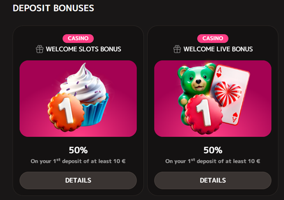 Deposit bonuses at Iris Casino