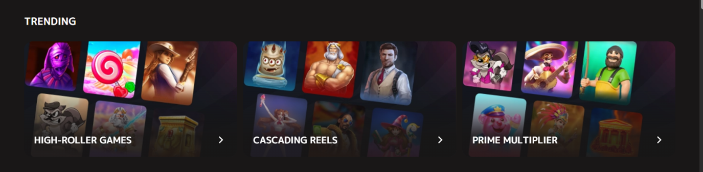 Trending games at Iris Casino