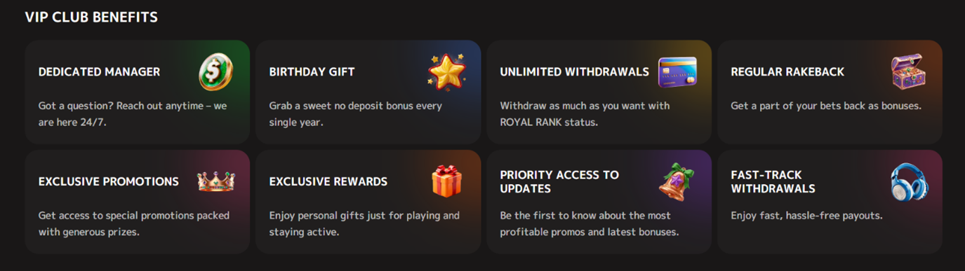 VIP benefits at Iris Casino